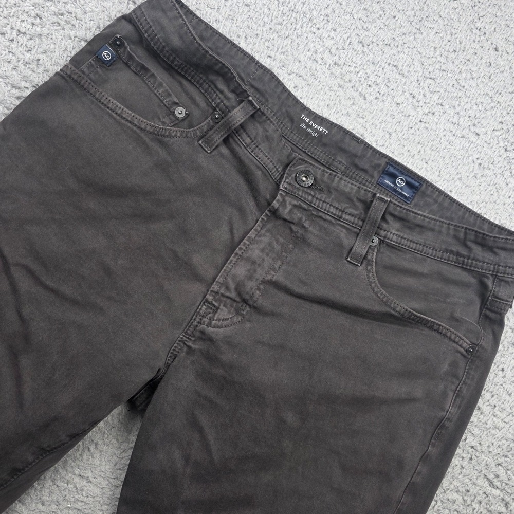 AG Adriano Goldschmied The Everett Slim Straight Pants Mens 34x32 Grey Stretch